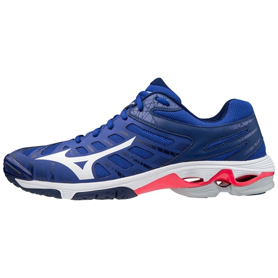 Blue / White / Pink Mizuno Wave Voltage Women's Volleyball Shoes | RDV-832174