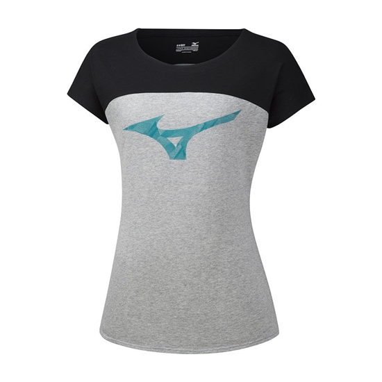 Grey / Black Mizuno Heritage Women's T shirts | JZY-456321