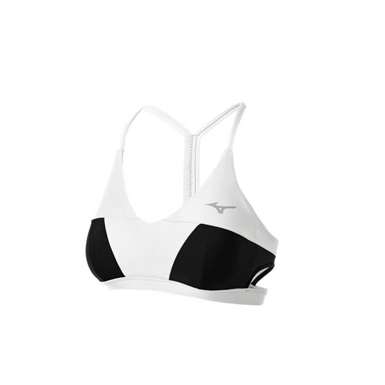 White / Black Mizuno April Ross Vantage Thin Strap Volleyball Women's Run Bras | GKZ-639578