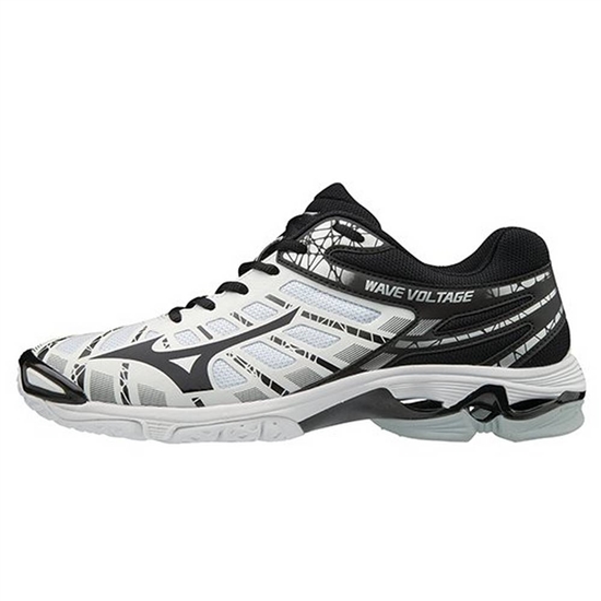 White / Black Mizuno Wave Voltage Women's Volleyball Shoes | KDT-290843